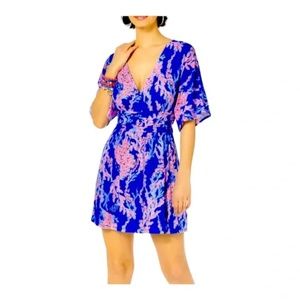 Lilly Pulitzer Parigi Romper Swim on Over Borealis Blue